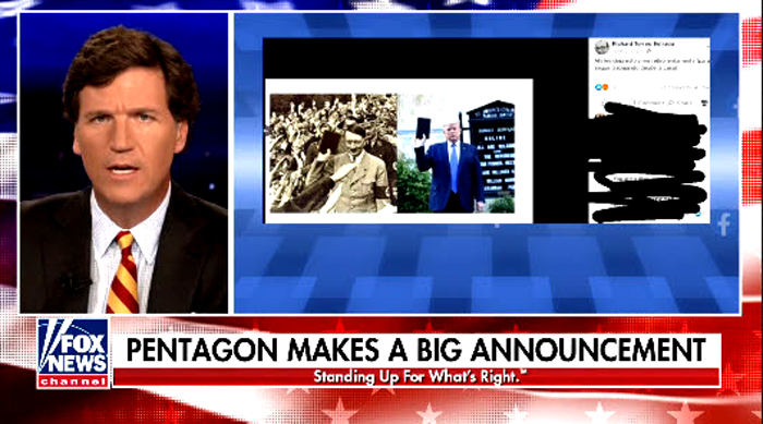Tucker reports that Biden choice to head military has a Facebook page showing police as racists and Trump holding a Bible next to a photo of Adolph Hitler. - Webmaster
